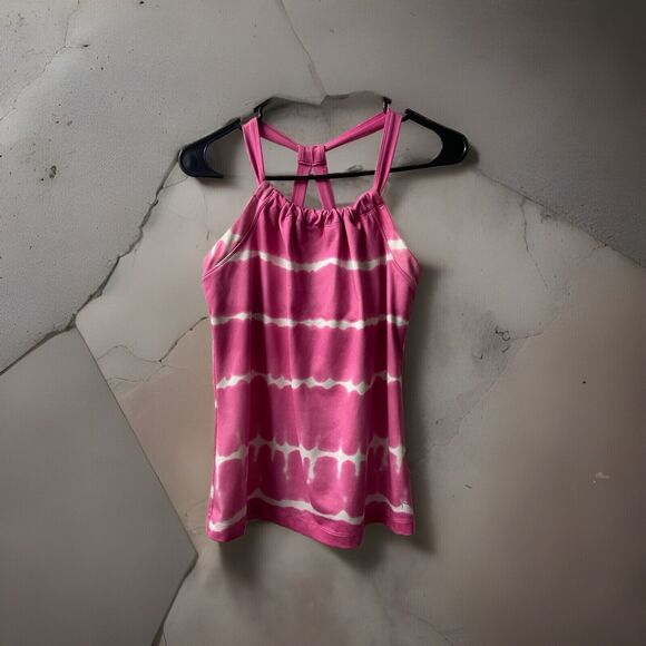 Danskin Now Womens Tank Top Pink Fitted Racerback Dri-More Size Medium - Picture 1 of 7